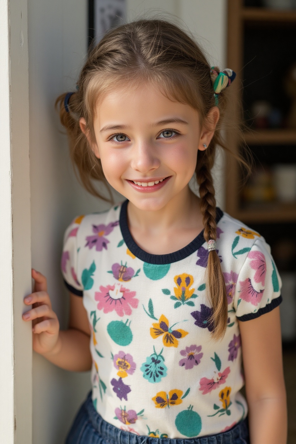 A lively,  petite girl with a youthful glow,  her petite frame perfectly complementing her energetic on Tensor.Art