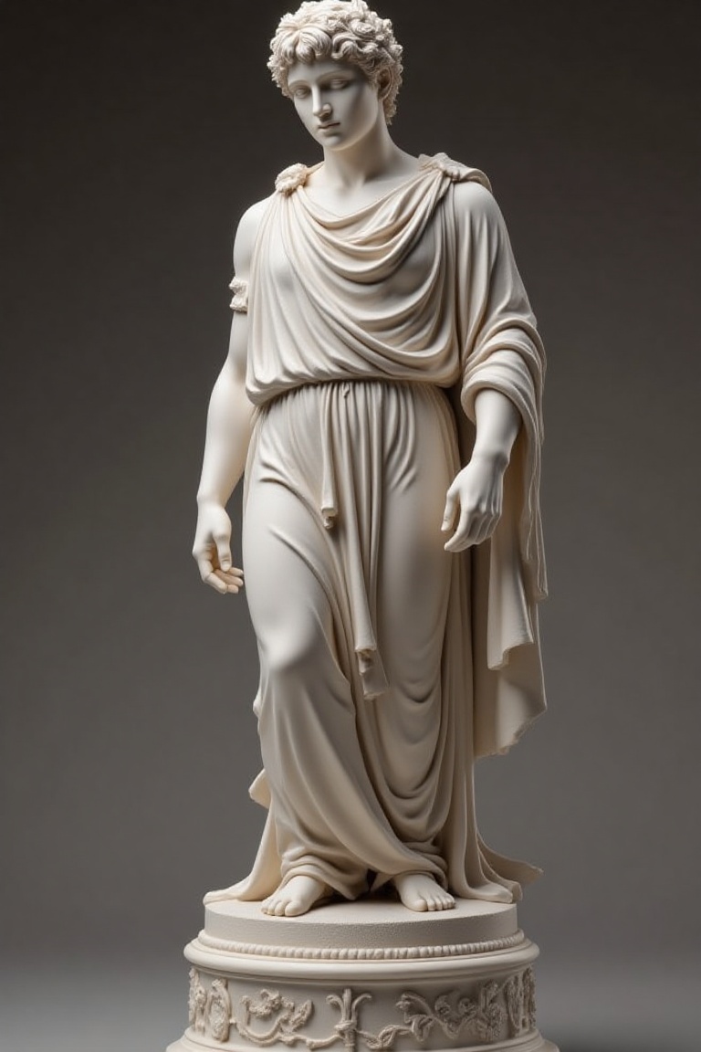 An exquisitely detailed resin figure of an ancient Greek-style statue,  captured in a timeless and majestic pose. The stat...