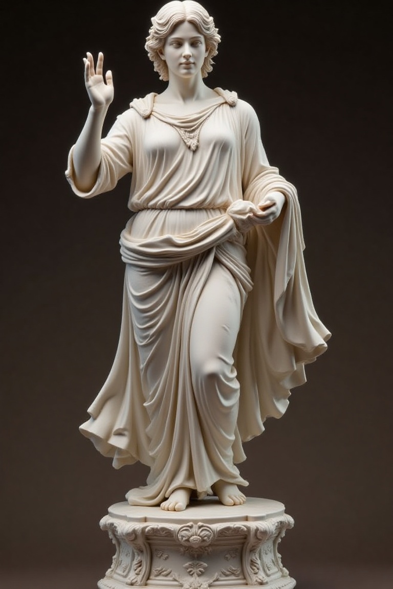 An exquisitely detailed resin figure of an ancient Greek-style statue,  captured in a timeless and majestic pose. The stat...