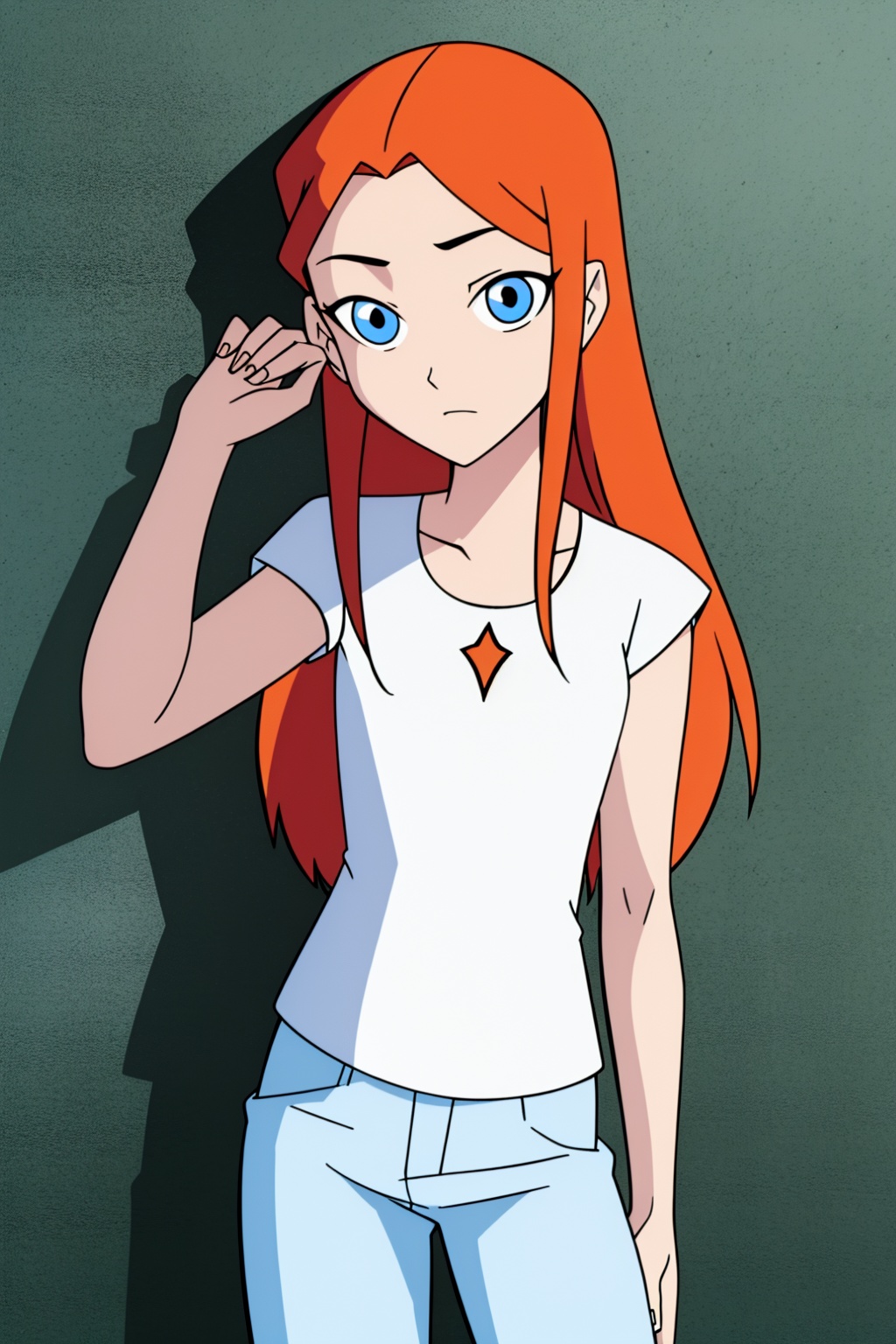 1girl,  solo,  orange hair on Tensor.Art