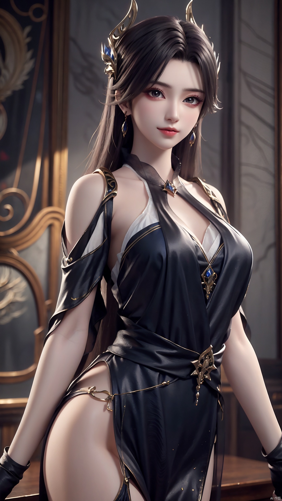 1girl,  dress,  black dress by Tim_Yi on Tensor.Art