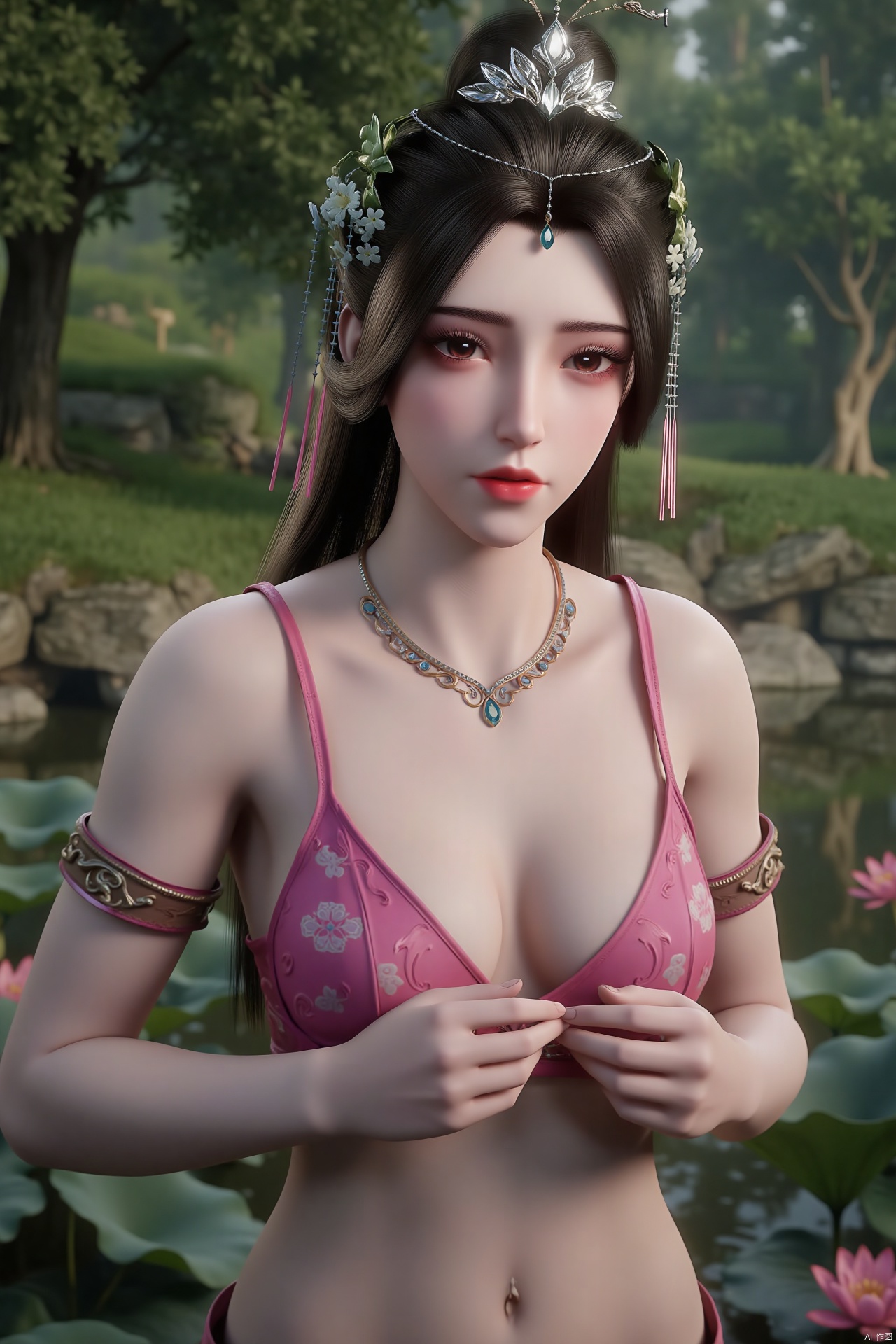 masterpiece,(best quality),official art, (1girl), (solo), ((looking_at_viewer)),(huge breasts:2.69),(full breasts:1.99),Xzhaoliner,(Lotus pond, lotus:1.52)
,Xxuner,XningyudieX,Xsulingyun,Xtianqiong,XyunluoX,XxiaobaiYZ,Xcaoying,Xyaochishennv,Xlimuwanx,Xliuyue,Xwangliaoyi,Xlanlinge