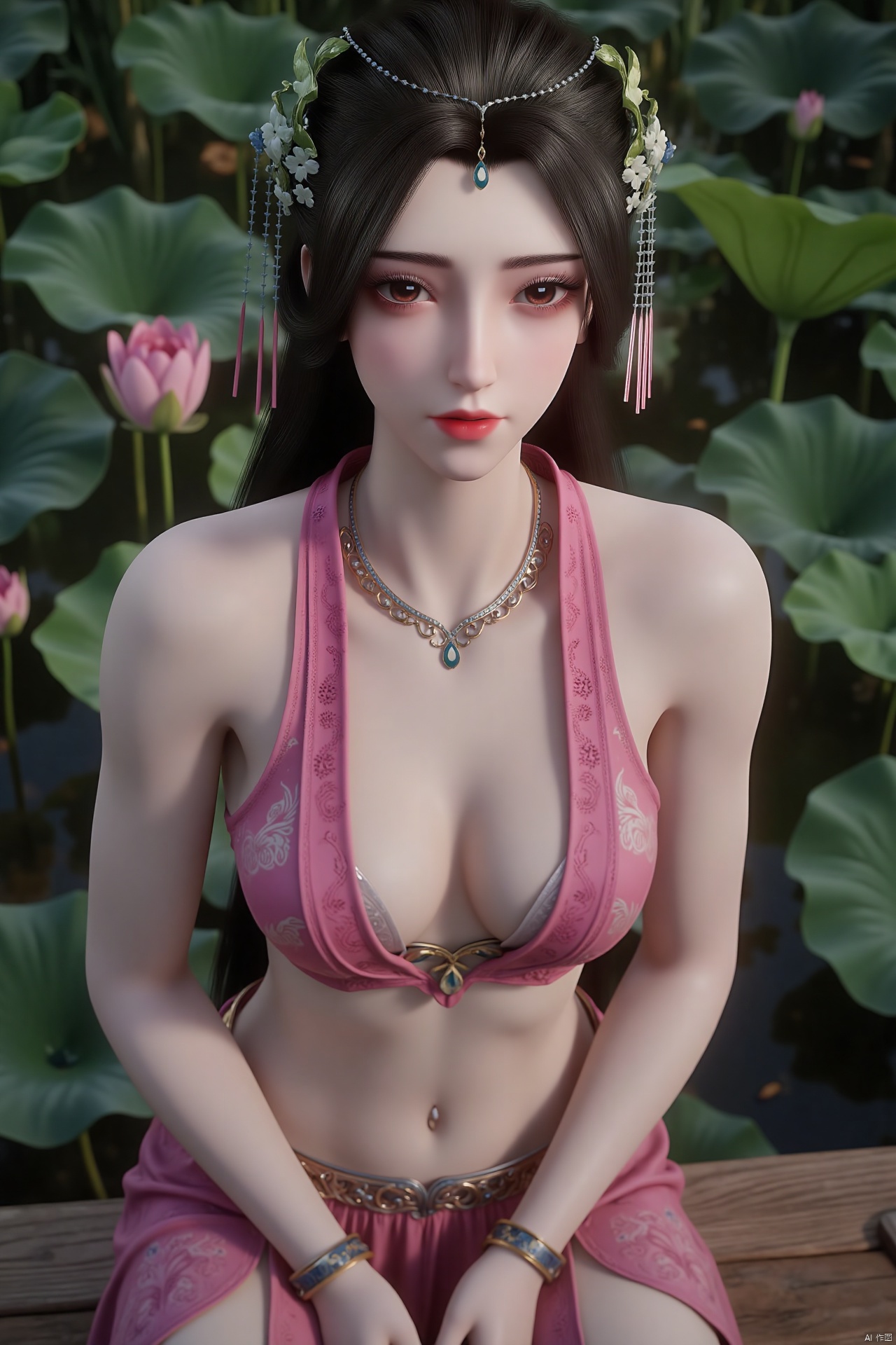 masterpiece,(best quality),official art, (1girl), (solo), ((looking_at_viewer)),(huge breasts:2.69),(full breasts:1.99),Xzhaoliner,(Lotus pond, lotus:1.52)
,Xxuner,XningyudieX,Xsulingyun,Xtianqiong,XyunluoX,XxiaobaiYZ,Xcaoying,Xyaochishennv,Xlimuwanx,Xliuyue,Xwangliaoyi,Xlanlinge