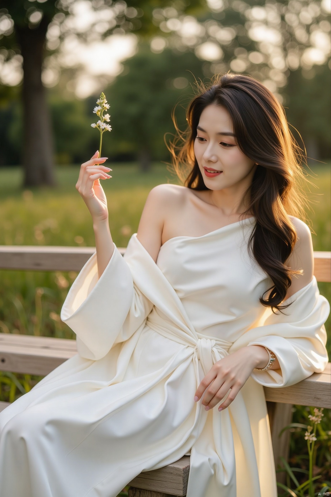 Dream goddess: stunningly beautiful face, long silky hair, wearing a pure white silk dress. She spun lightly, her skirt flying, like a dancing fairy. The sun shone on her body, giving her a divine glow.
Long-haired beauty: Her long, silky hair hangs naturally on her back. She sits quietly on a bench in the garden, wearing a white silk dress and her legs elegantly crossed. Holding a delicate flower in her hand, she looked at it intently, exuding tranquil beauty.
Charming Beauty: Charming beauty with long hair shawl, the shoulder strap of the white silk dress slipped to one side, revealing the charming collarbone. She leaned lazily against the wall, supporting the wall with one hand and playing with her hair casually with the other hand. Her eyes were full of confidence and charm.,plns,,cem