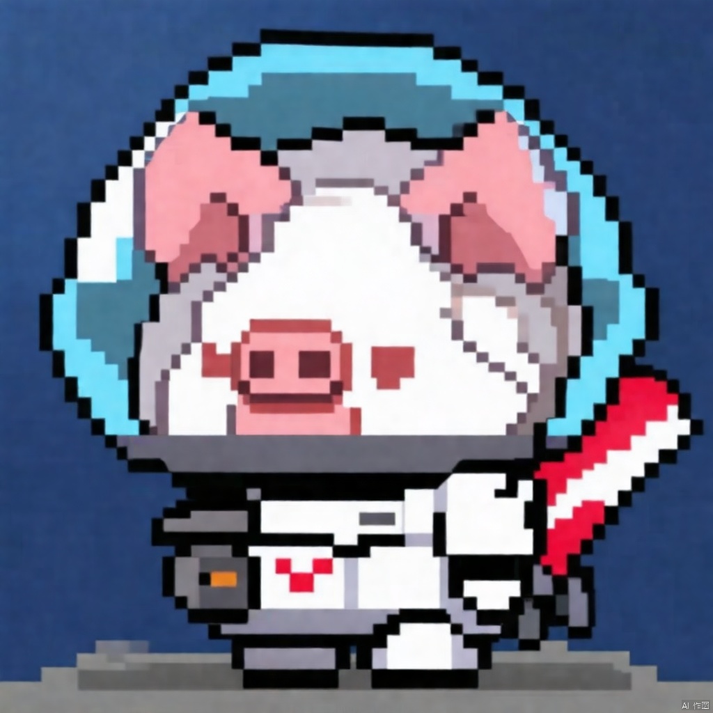 1 supercute pig wear a origami gundam armor,fur,cooi