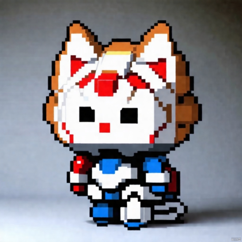 1 supercute kitty wear a origami gundam armor,fur,cooi