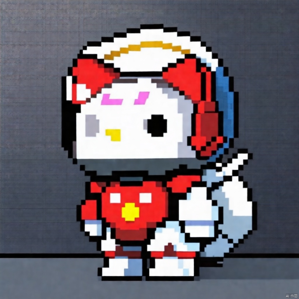 1 supercute kitty wear a origami gundam armor,fur,cooi