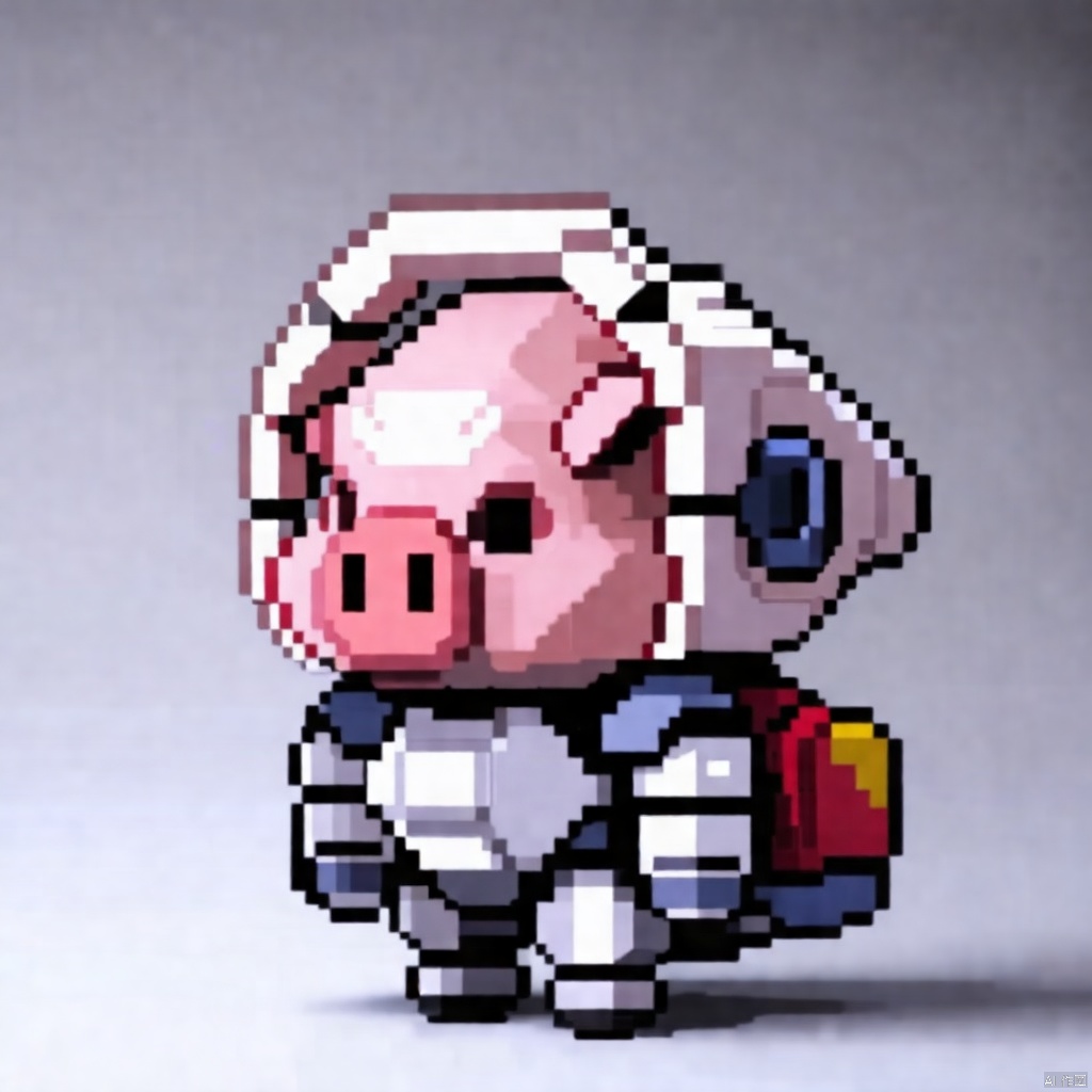 1 supercute pig wear a origami gundam armor,fur,cooi