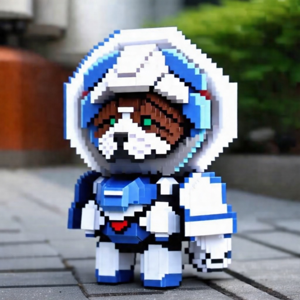 1 supercute dog wear a origami gundam armor,fur,cooi