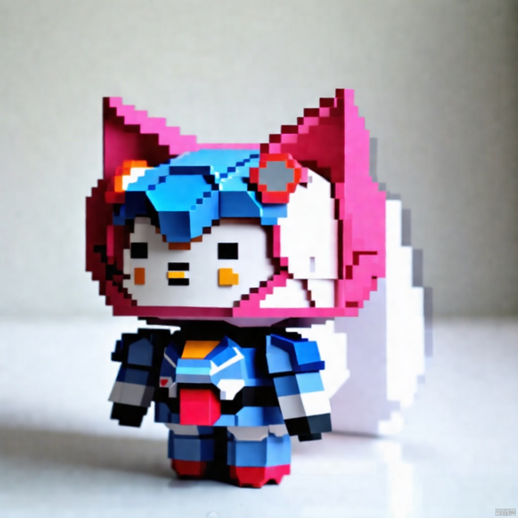 1 supercute kitty wear a origami gundam armor,fur,cooi