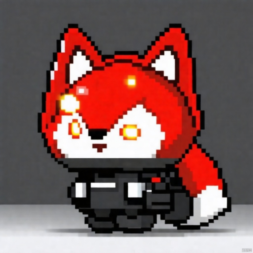 CuteToysXP,a cute red foX,
glowing eyes,luster,chibi full body shot,3D model,cyberpunk style,blind box toy design,black background,clean background,((best quality)),((masterpiece)),((highres)),((detailed)),original,extremely detailed 8K wallpaper,intricate details,hyperdetailed,hyper quality,high detail,ultra detailed,perfect lighting,