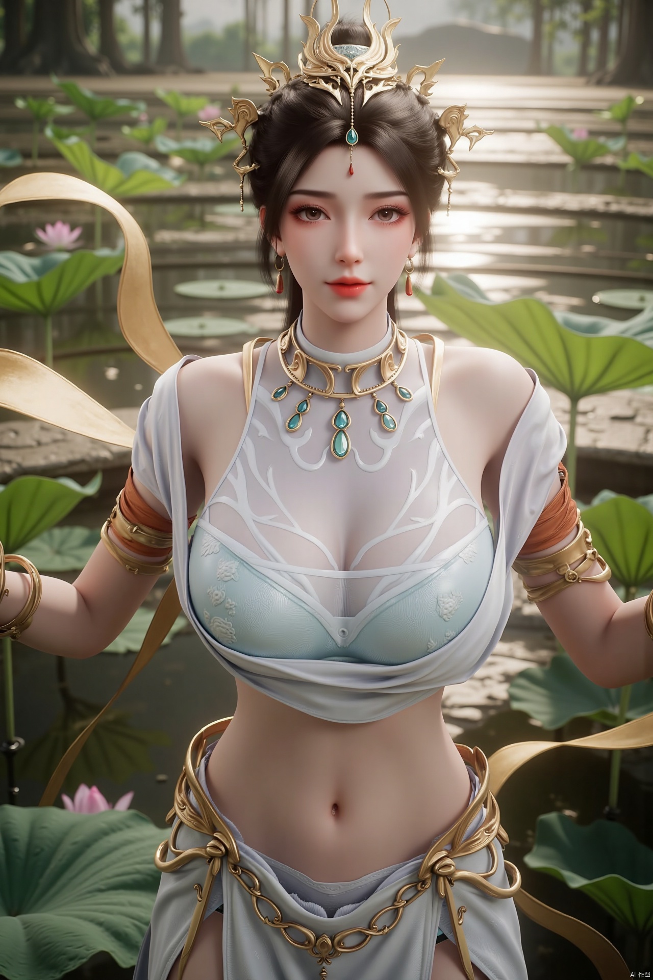 masterpiece,(best quality),official art, (1girl), (solo), ((looking_at_viewer)),(huge breasts:2.69),(full breasts:1.99),Xzhaoliner,(Lotus pond, lotus:1.52)
,Xxuner,XningyudieX,Xsulingyun,Xtianqiong,XyunluoX,XxiaobaiYZ,Xcaoying,Xyaochishennv,Xlimuwanx,Xliuyue,Xwangliaoyi,Xlanlinge