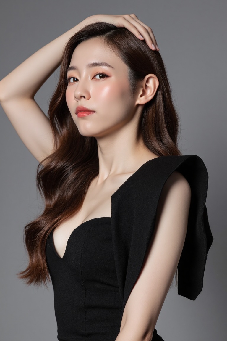 (1girl),  (long hair),  (black dress) on Tensor.Art
