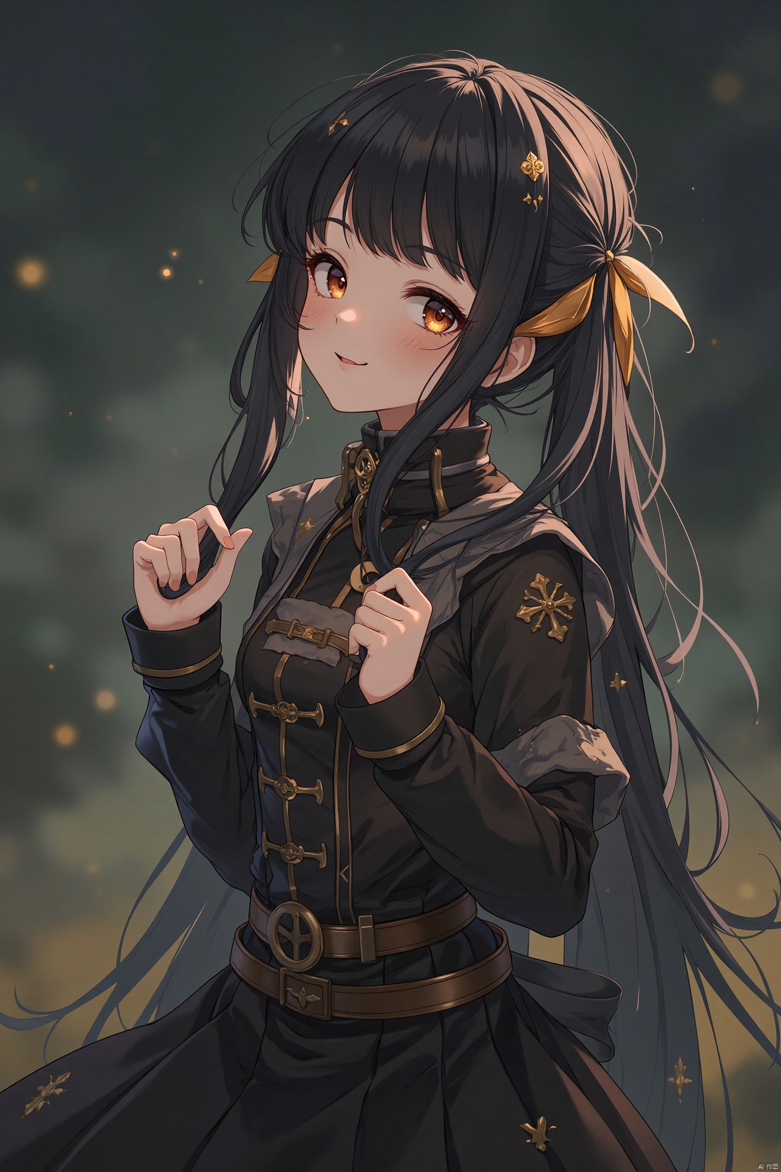 art by Sakimichan, painting, Restless girl Silk weaver, wearing Rogue Halloween outfit, soft focus, Tranquil, Starlight, Cinestill, glimmering transformation, feminine