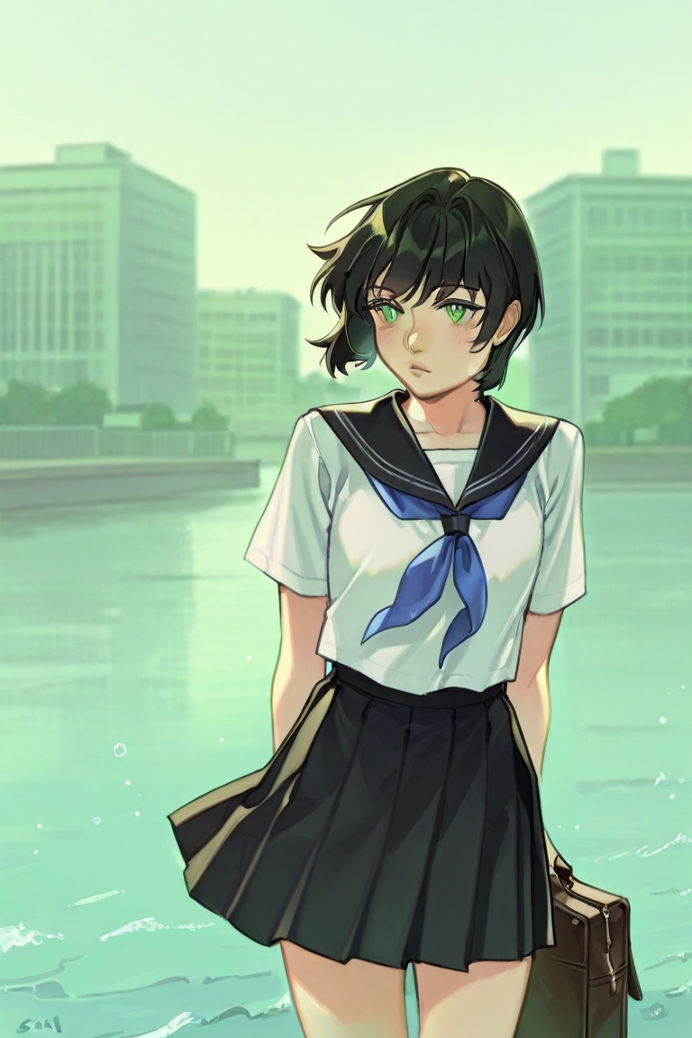 Hwcberrystyle,  1girl,  black hair on Tensor.Art