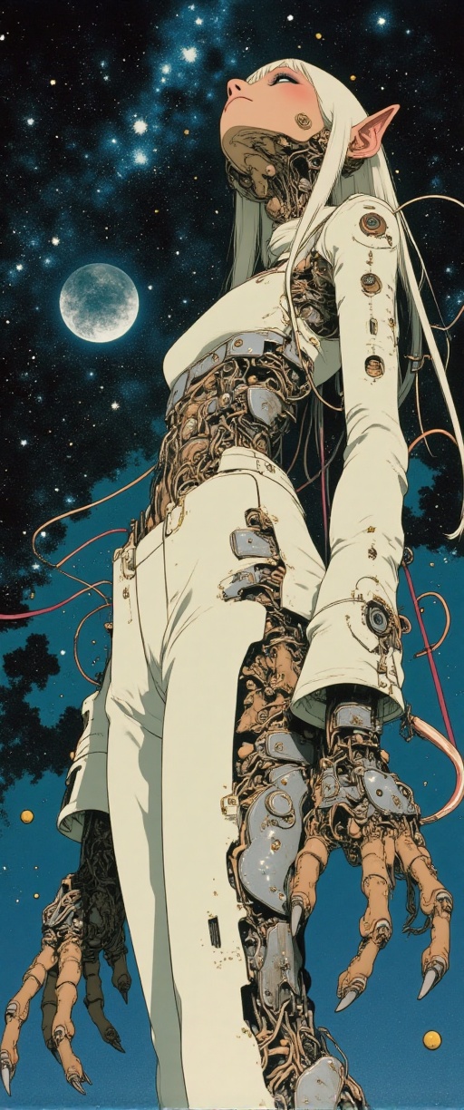 high-quality,  masterpiece,  a Photo of a female android with one side of her face missing on Tensor.Art
