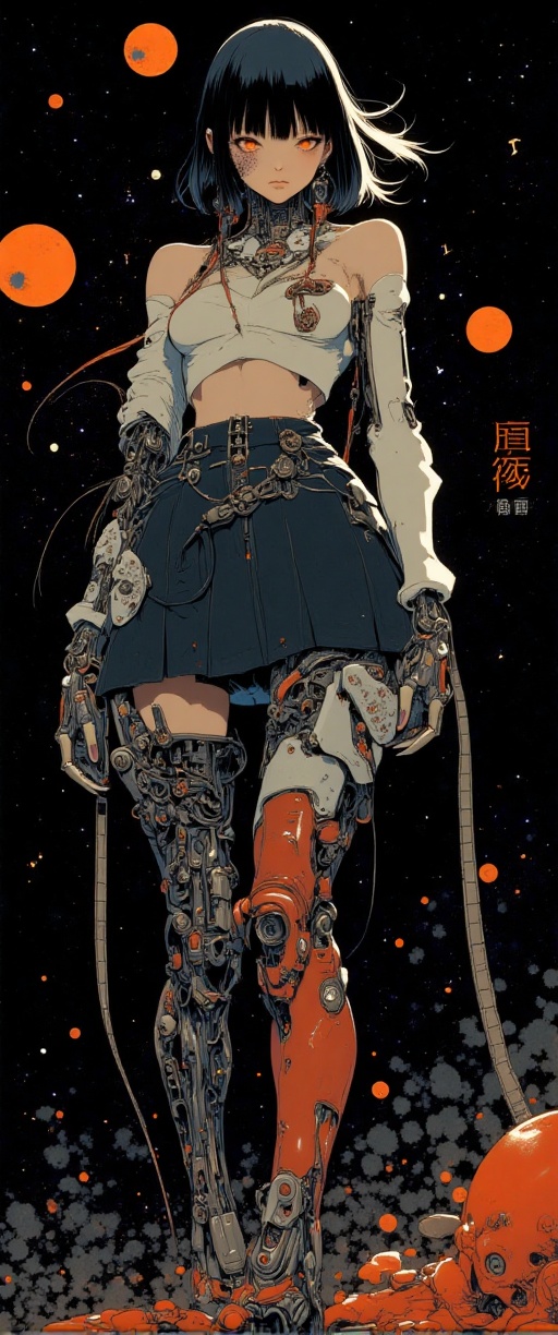 high-quality,  masterpiece,  a Photo of a female android with one side of her face missing on Tensor.Art