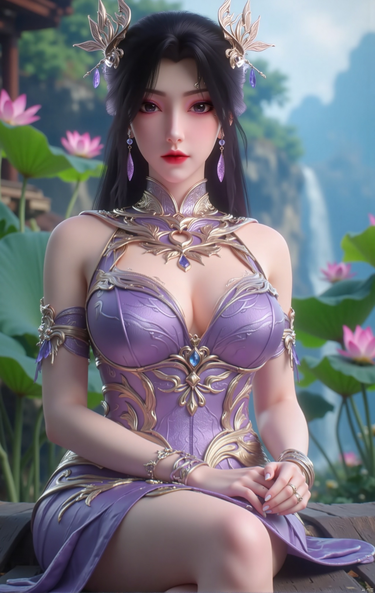  masterpiece,1girl,black hair,(Sitting by the lotus pond in the garden:1.3),(short dress:1.39),black eyes,beautiful face,short sleeves,holding flower,looking at viewer,(huge breasts:2.79),(full breasts:1.99),Xzhaoliner,Xyaoxi,Xsulingyun,XyunluoX,Xhenrendadi,Xlannuo,Xlongnv,Xruoshui,XyunluoH,Xyuzimo,Xliuyue,Xlimuwanx,Xhongdie,Xyanqingcheng,Xqinghe,XyunxiX