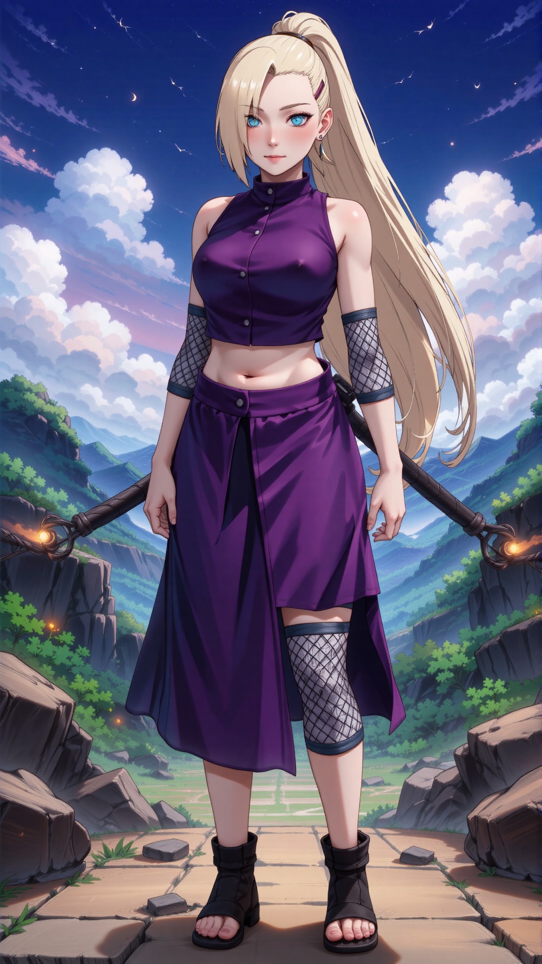 Ino yamanaka blonde girl,  anime style,  saree on Tensor.Art