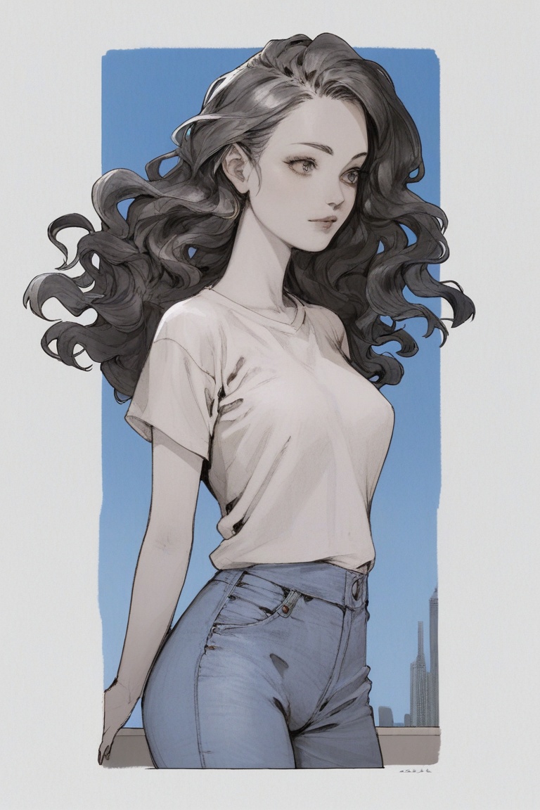anime_pencil_sketch,  1girl,  solo on Tensor.Art