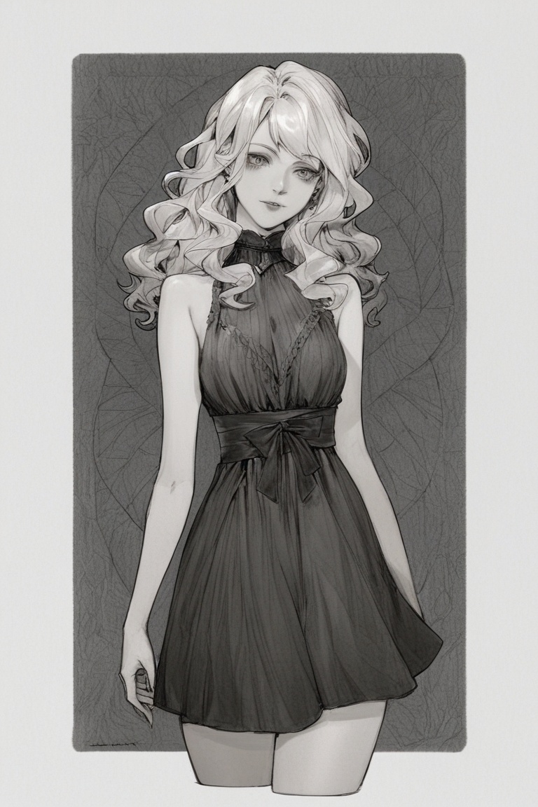 anime_pencil_sketch,  1girl,  solo on Tensor.Art