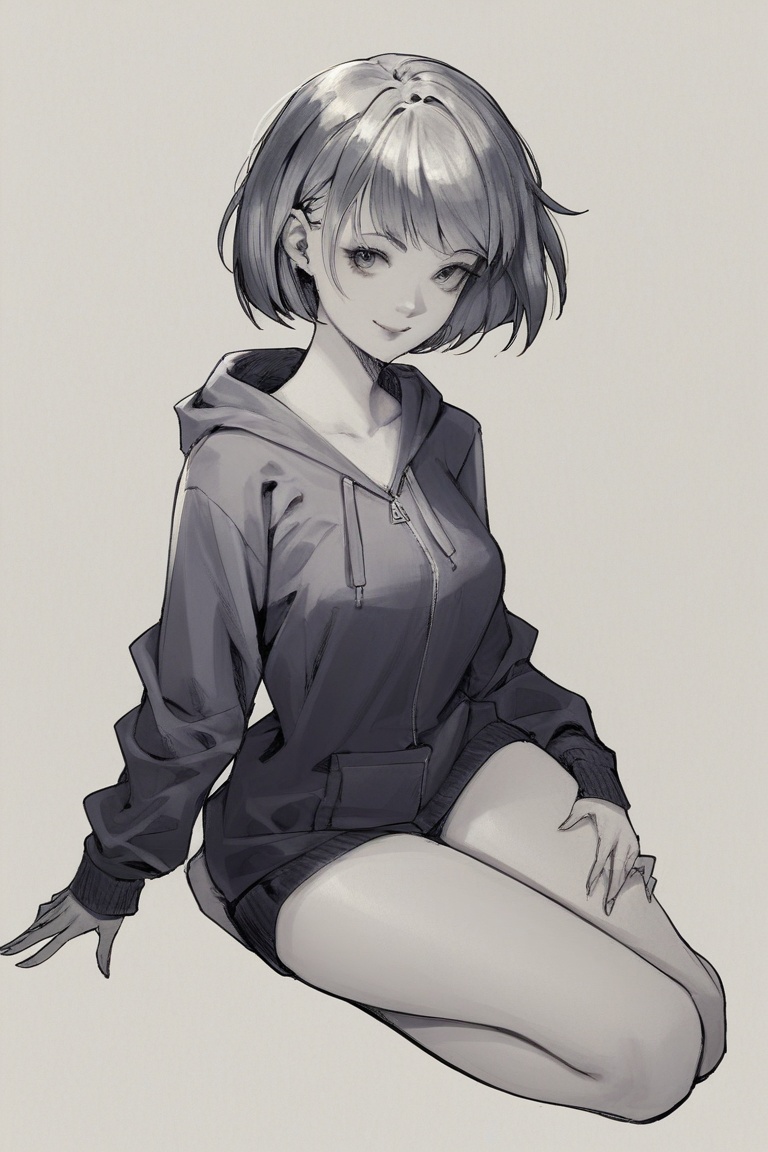 anime_pencil_sketch,  1girl,  solo on Tensor.Art