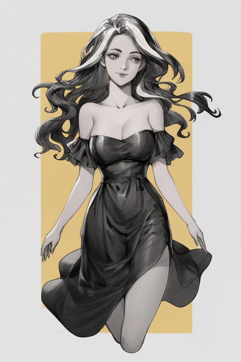 anime_pencil_sketch,  1girl,  solo on Tensor.Art