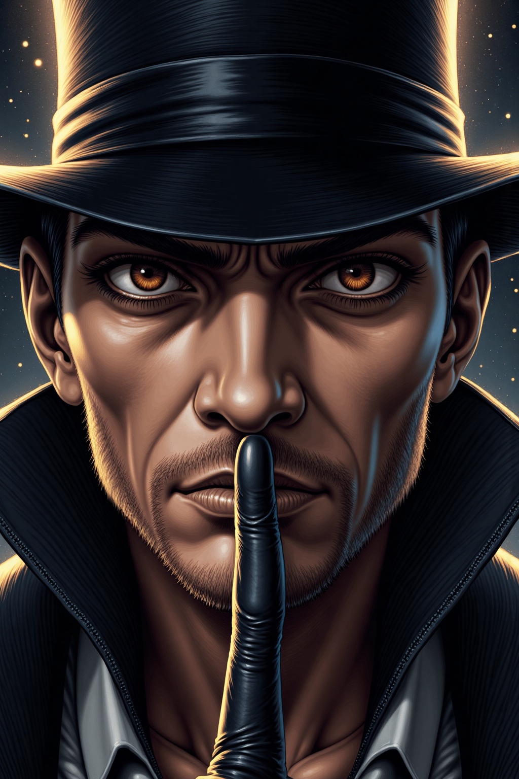 (Best Quality,  hight resolution),  Close-up of a man wearing a hat and gloves on Tensor.Art