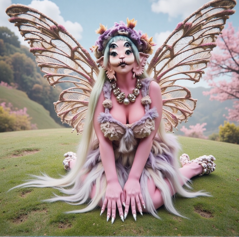 1girl,  4 blue eyes,  pink skin on Tensor.Art