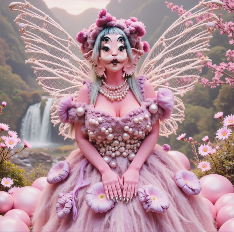 1girl,  4 blue eyes,  pink skin on Tensor.Art