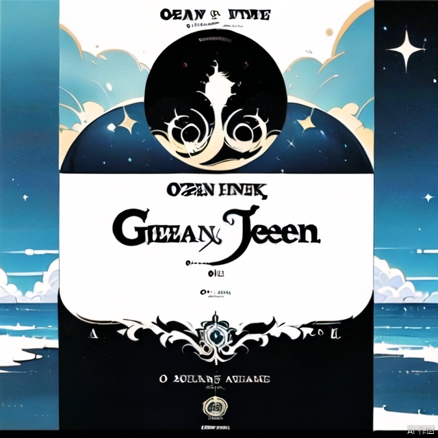 Generate an album cover with the cover text in English and the theme as ocean