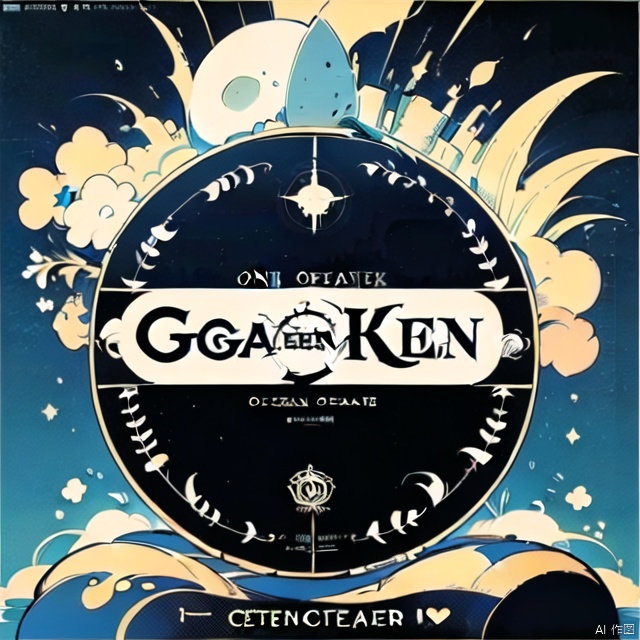 Generate an album cover with the cover text in English and the theme as ocean