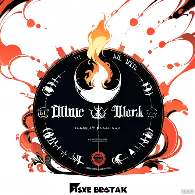 Generate an album cover with the cover text in English, the theme as flame, and the main color as orange-red.