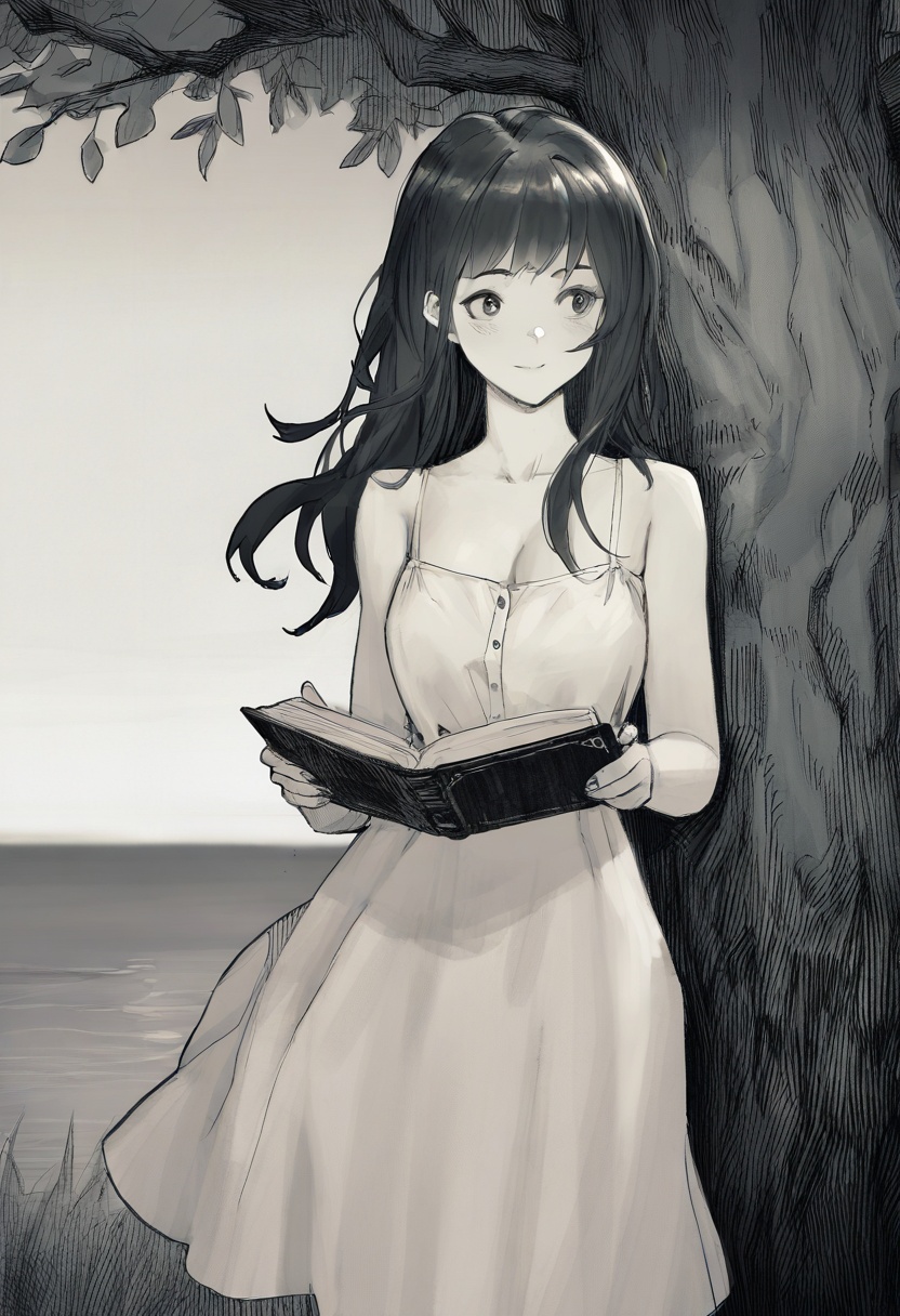 anime_pencil_sketch,  1girl,  solo on Tensor.Art