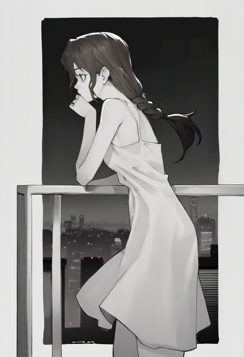 anime_pencil_sketch,  1girl,  solo on Tensor.Art