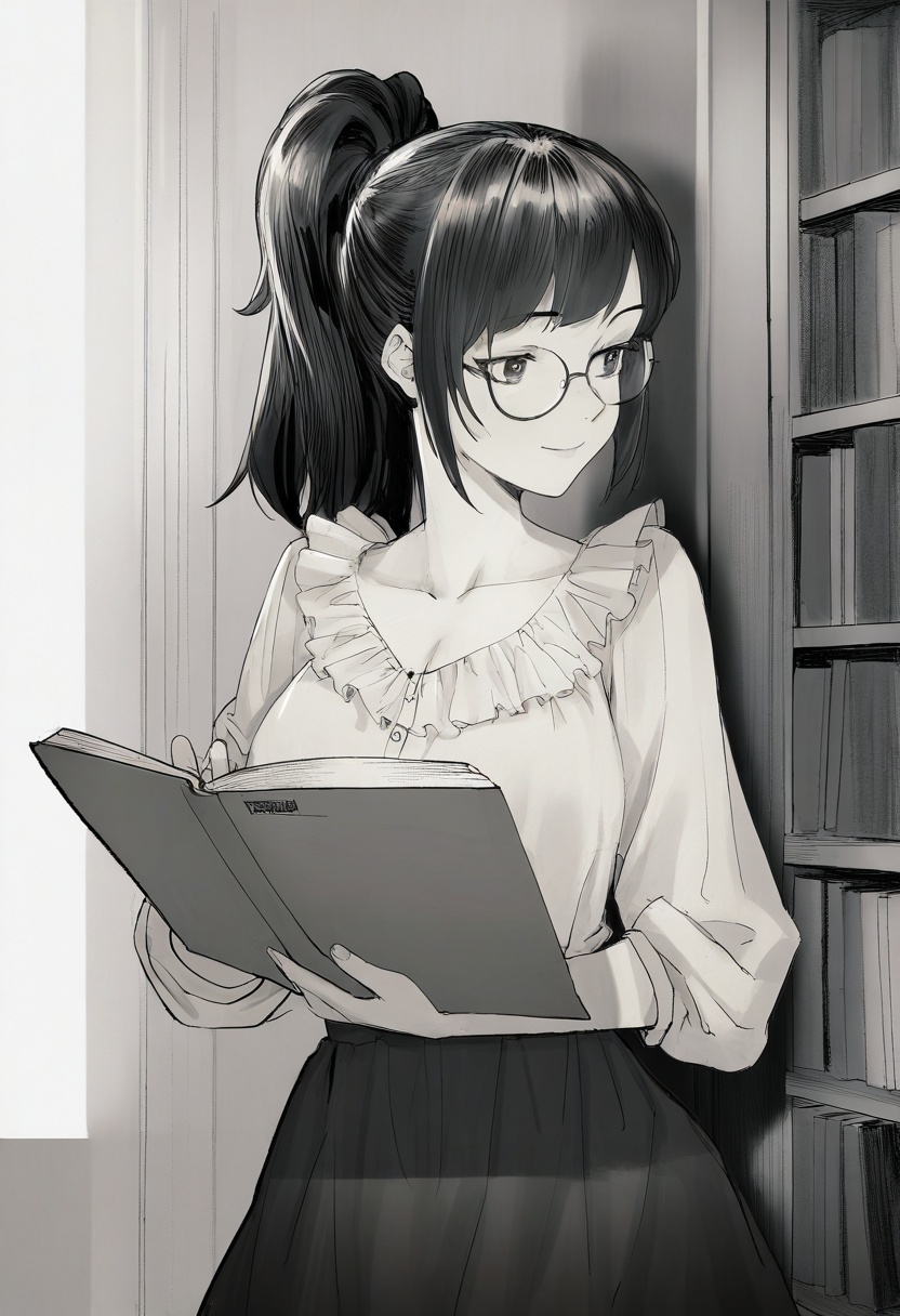 anime_pencil_sketch,  1girl,  solo on Tensor.Art