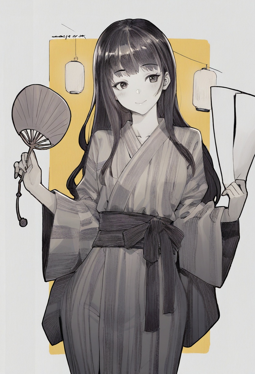 anime_pencil_sketch,  1girl,  solo on Tensor.Art