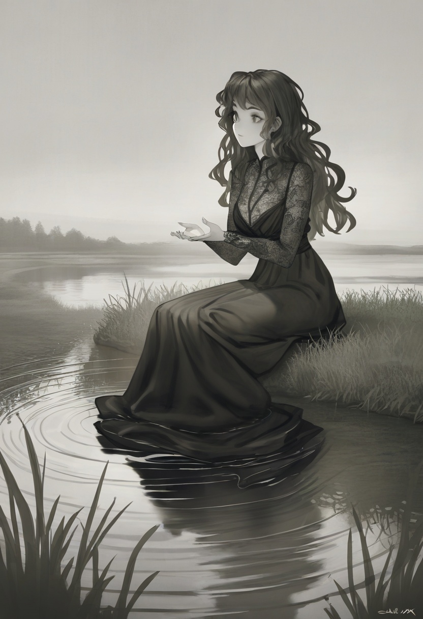 anime_pencil_sketch,  1girl,  solo on Tensor.Art