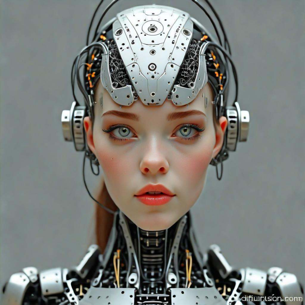 face_of_human,  detailed_face_of_girl,  metallic_head on Tensor.Art