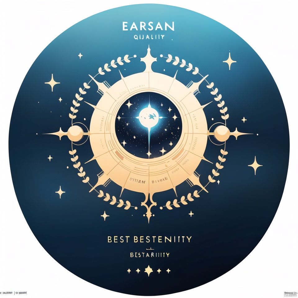 (best quality:1.4), (album cover:1), English text, dot effect, no humans, star\(sky\), dawn element, water element\(creature\),