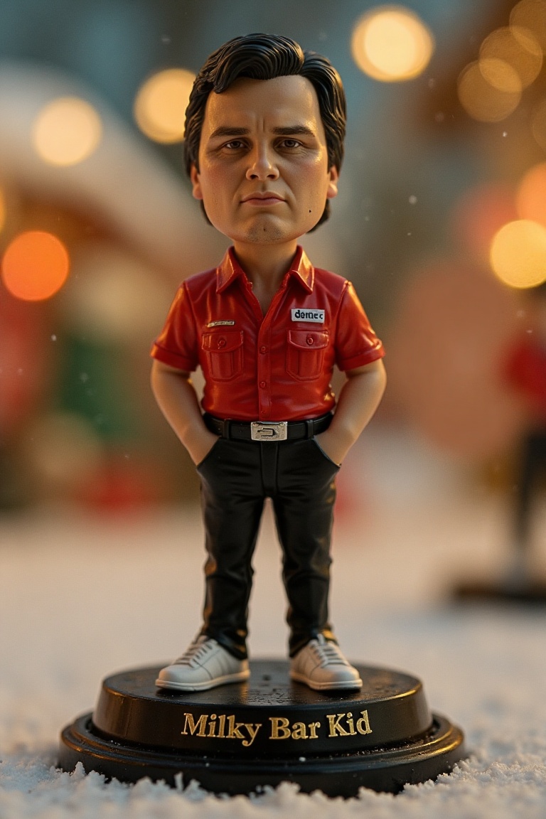 This is a high-resolution photograph of a detailed,  miniature action figure of KeithDeller,  standing on a round on Tenso...