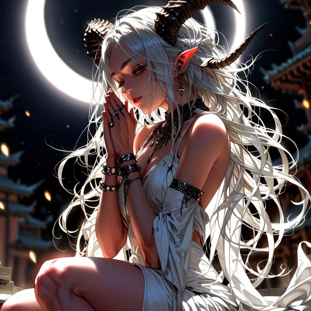 moon,  dress,  bracelet on Tensor.Art