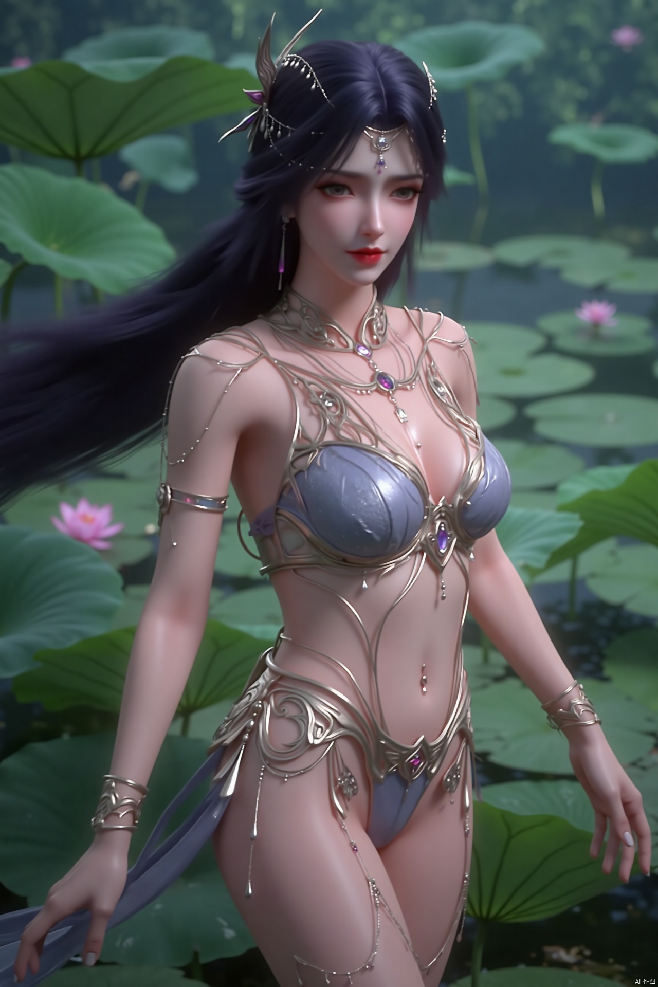masterpiece,(best quality),official art, (1girl), (solo), ((looking_at_viewer)),(huge breasts:2.69),(full breasts:1.99),Xzhaoliner,(Lotus pond, lotus:1.52)
,Xyunxi,XyunxiX,XshengcaierX,Xzhukeer,Xdacishuwang,Xhehuahanfu