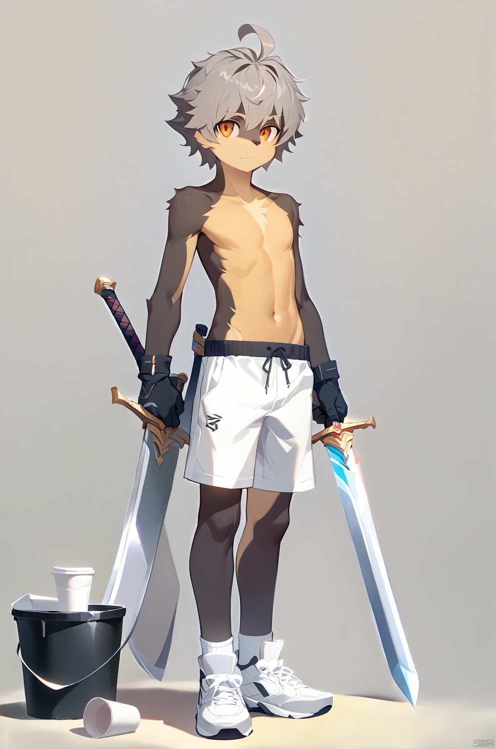 solo,  looking at viewer,  short hair on Tensor.Art