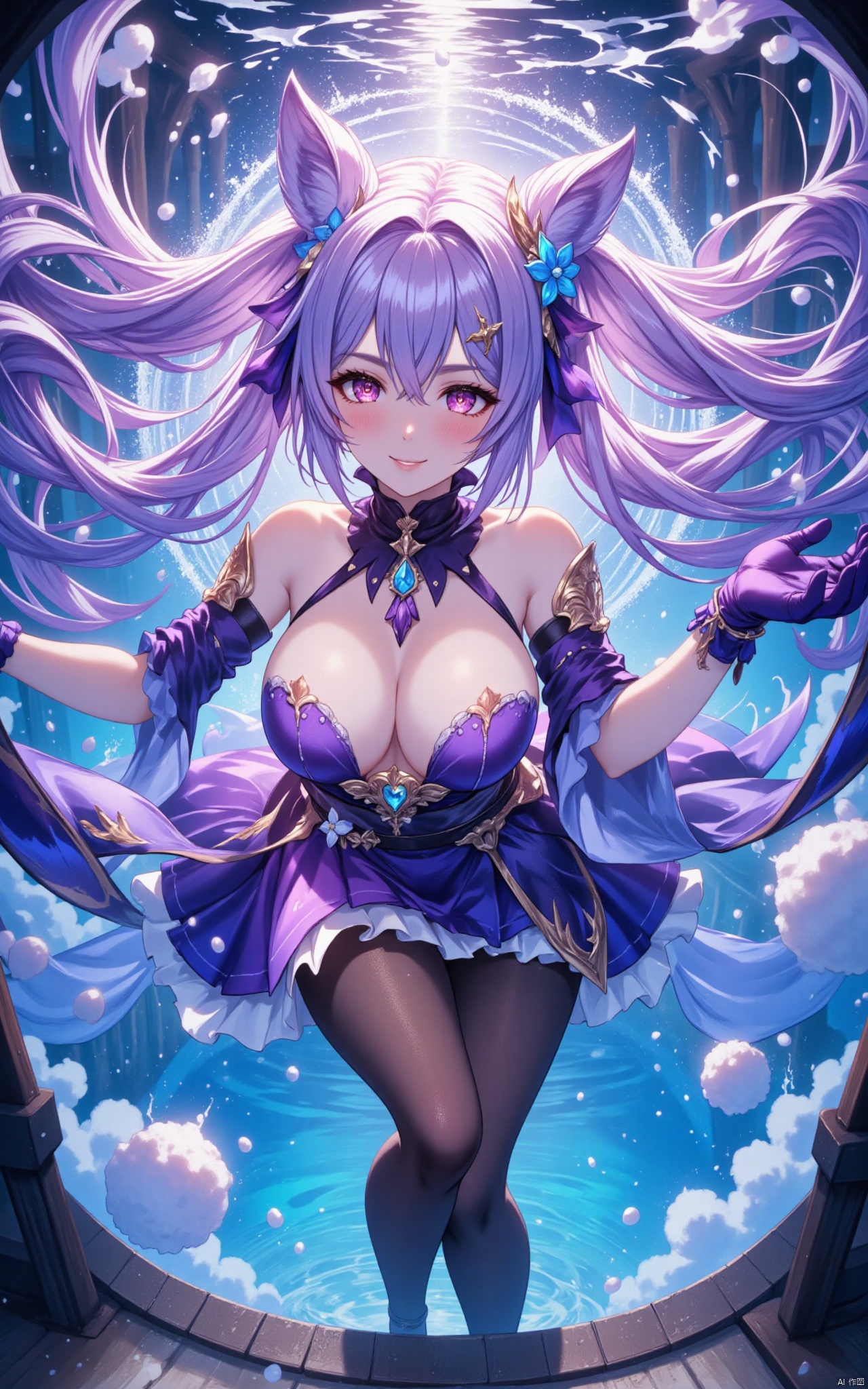 keqing\(hubggirl)\,  in the photo,  the girl is floating underwater on Tensor.Art