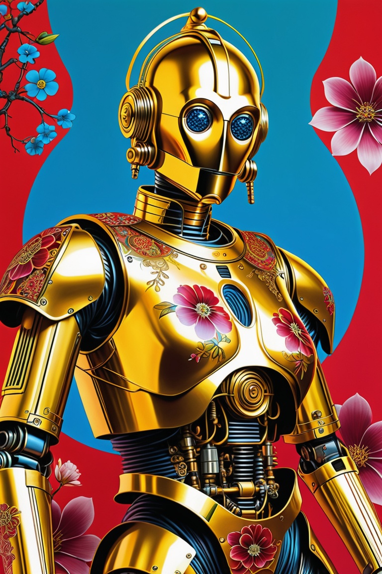 extrahart,  mystical,  and high-resolution image of an busty female anthropomorphic a humanoid robot with intricate mechan...