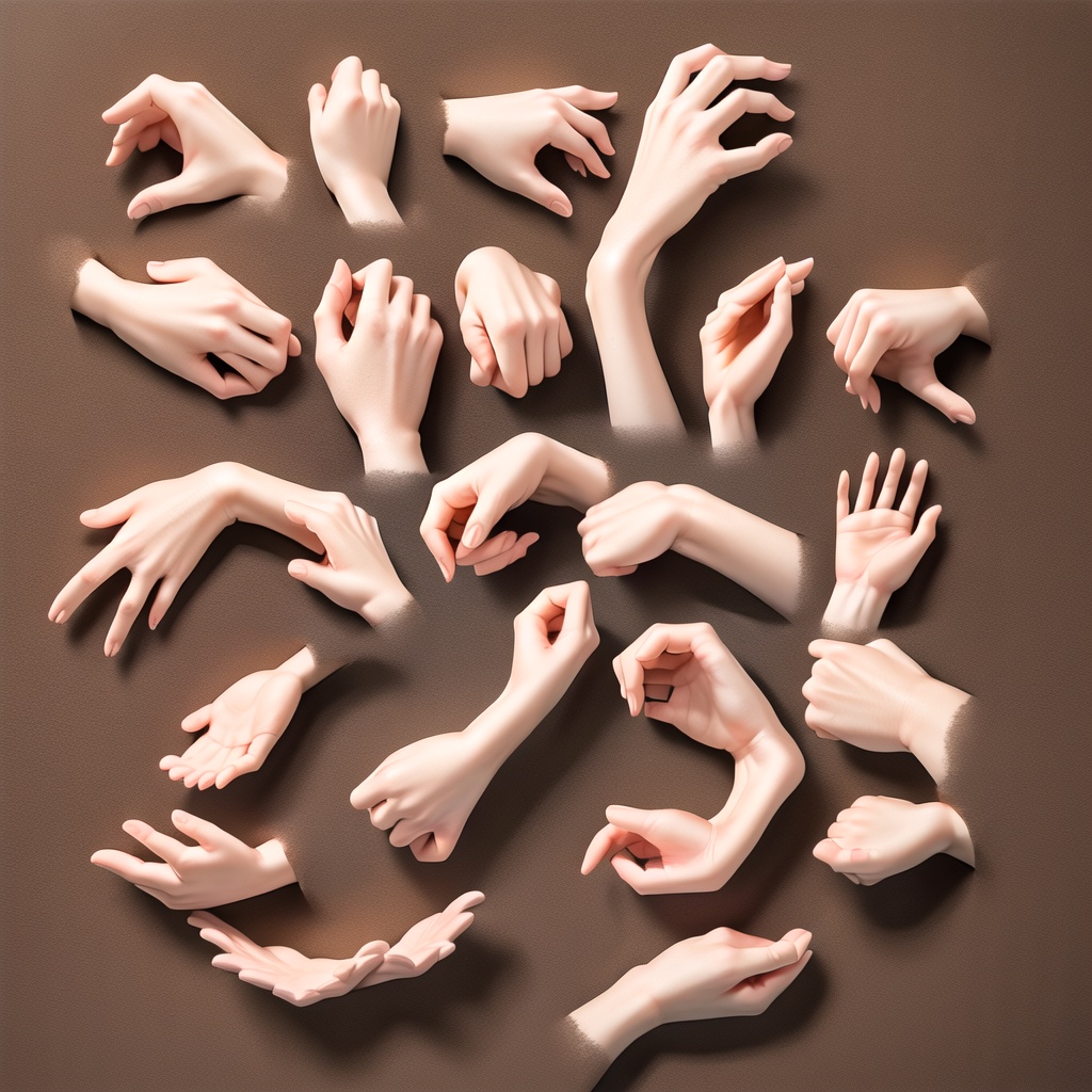 (close-up hand,  multiviews,  handcharts) on Tensor.Art