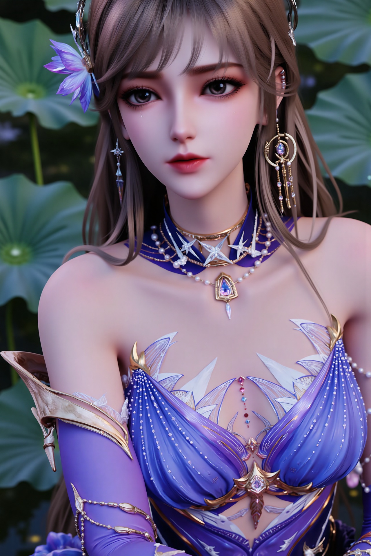 masterpiece,(best quality),official art, (1girl), (solo), ((looking_at_viewer)),(huge breasts:2.69),(full breasts:1.99),Xzhaoliner,(Lotus pond, lotus:1.52)
,Xyunxi,XyunxiX,XshengcaierX,Xzhukeer,Xdacishuwang,Xhehuahanfu