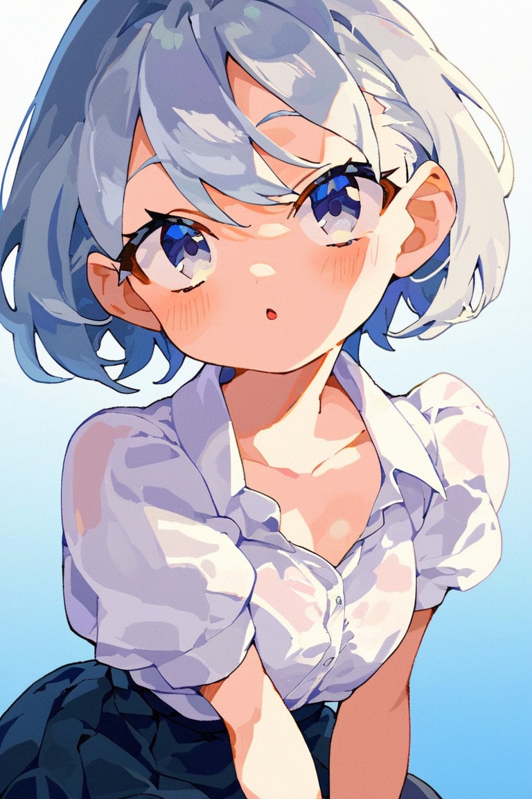 score_9,  1girl,  white short hair on Tensor.Art
