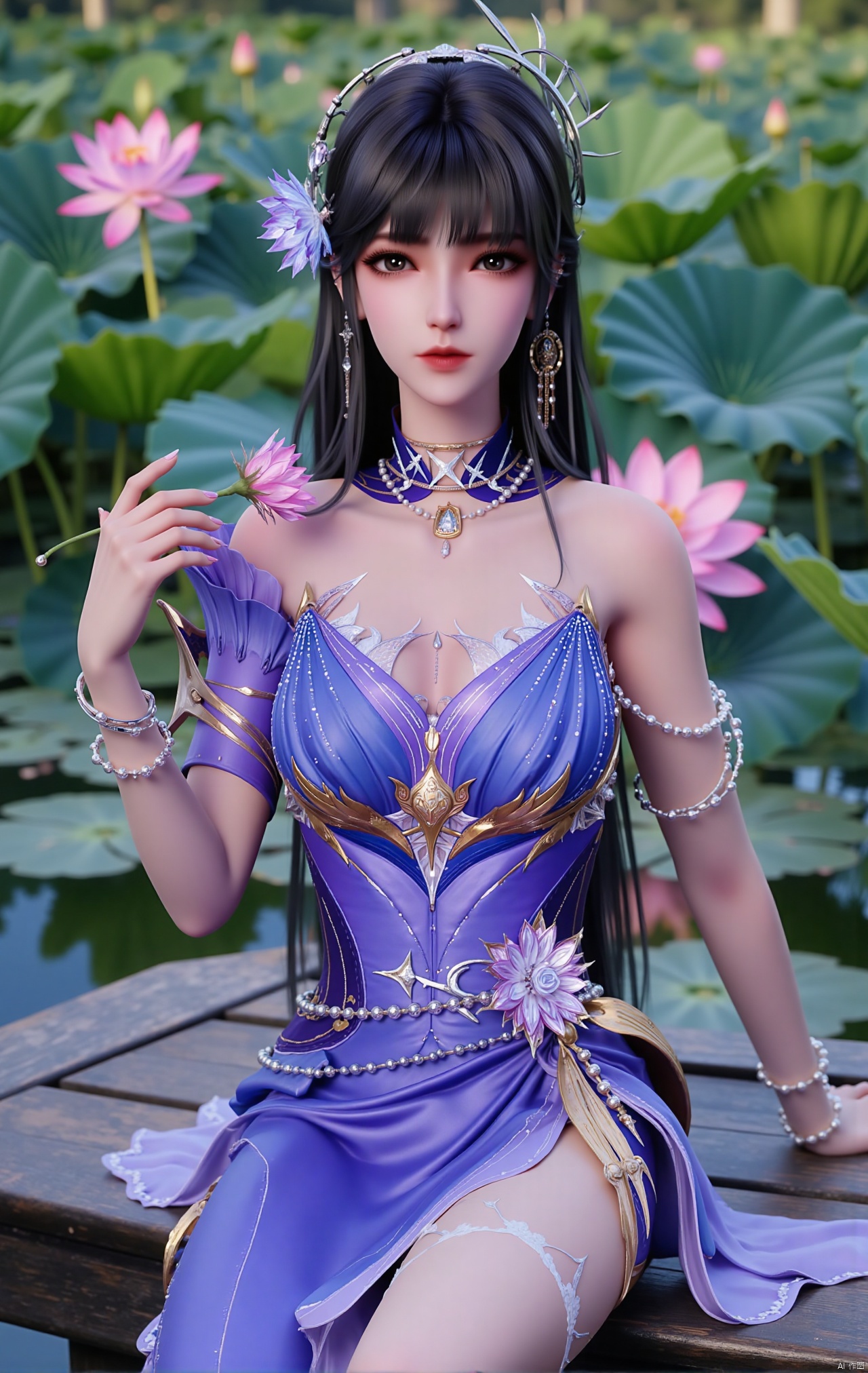  masterpiece,1girl,black hair,(Sitting by the lotus pond in the garden:1.3),(hanfu dress:1.3),black eyes,beautiful face,short sleeves,holding flower,looking at viewer,(huge breasts:2.79),(full breasts:1.99),Xzhaoliner,Xyaoxi,Xsulingyun,XyunluoX,Xhenrendadi,Xlannuo,Xlongnv,Xruoshui,XyunluoH,Xyuzimo,Xliuyue,Xlimuwanx,Xhongdie,Xyanqingcheng,Xqinghe,XyunxiX,XshengcaierX,Xdacishuwang,Xzhukeer,Xqinghanfu,Xyupopo
